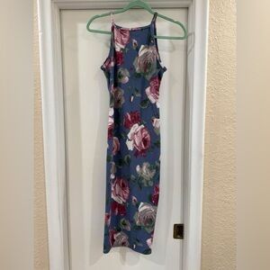Joe & Elle Floral Midi Dress - Blue and Pink
